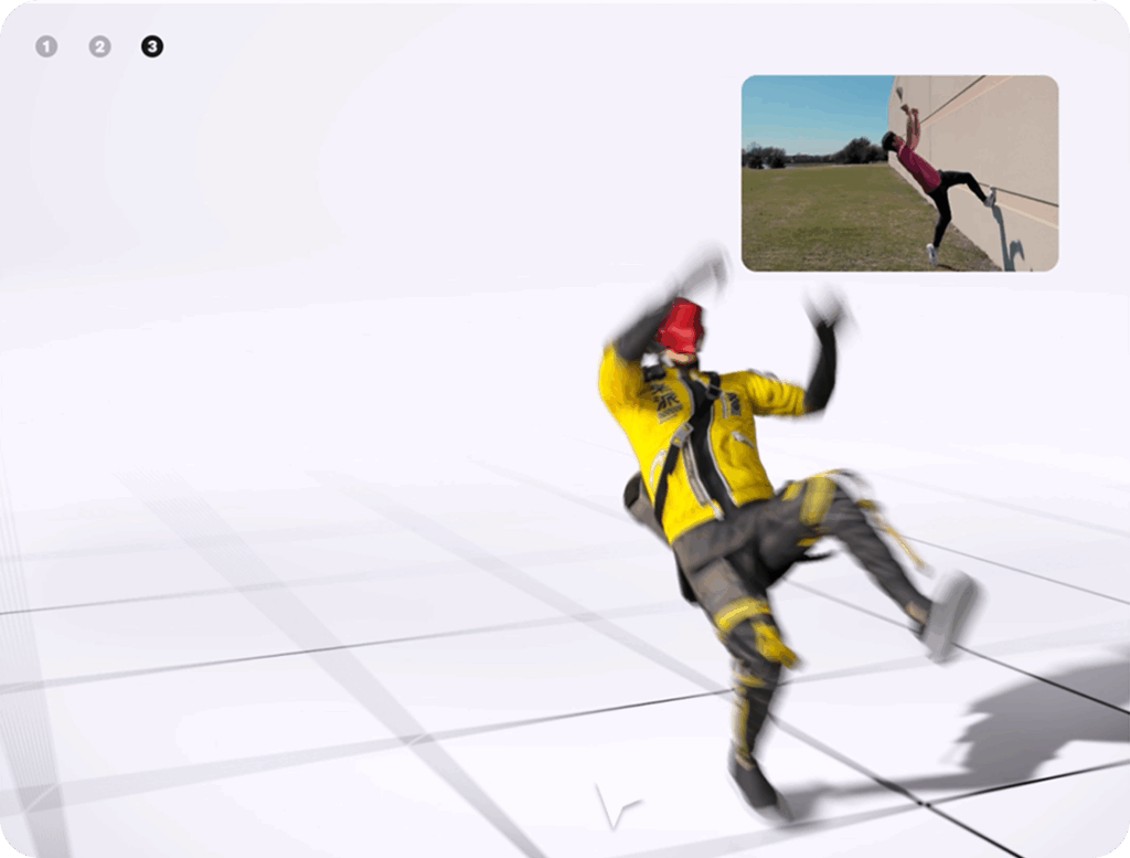 Kinetix - Transformation d'une vidéo de backflip en animation 3D appliquée à un personnage stylisé