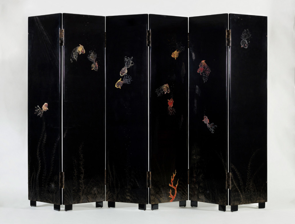 Jean Dunand Paravent à décors de poissons